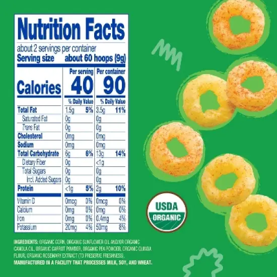 Earth's Best Melty Hoops Spring Veggies Baby Snacks - 0.7oz image {6}