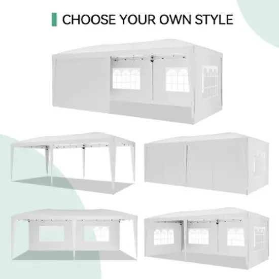 10 x 20Ft Pop Up Canopy Tent with 6 Removable Sidewalls, Waterproof and UV Protection 50+ for Outdoor Sun Shelter image {6}