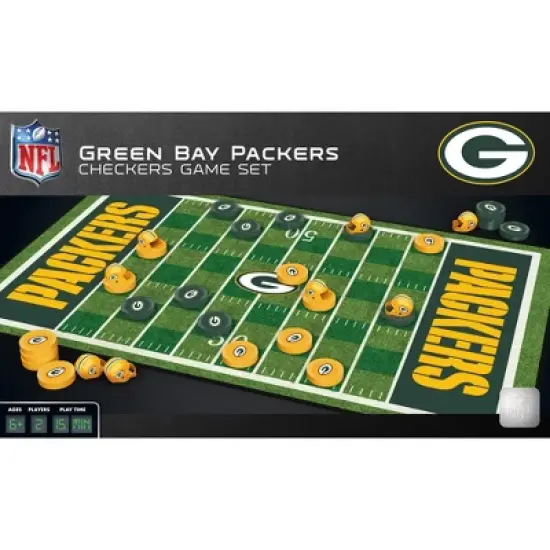 MasterPieces Officially licensed NFL Green Bay Packers Checkers Board Game for Families and Kids ages 6 and Up image {1}