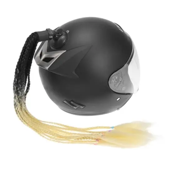 Unique Bargains Helmet Decor Gradient Braid Ponytail Black Beige 25 inches image {1}