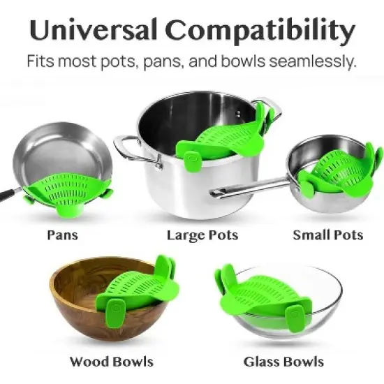 Collapsible Silicone Pasta Strainer and Kitchen Gadget for Cooking image {5}