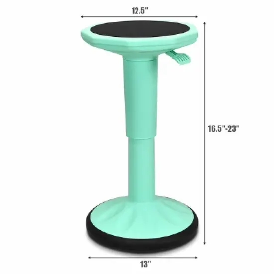 Costway Wobble Chair Height Adjustable Active Learning Stool Sitting Home Office Green Backless Silicone image {1}