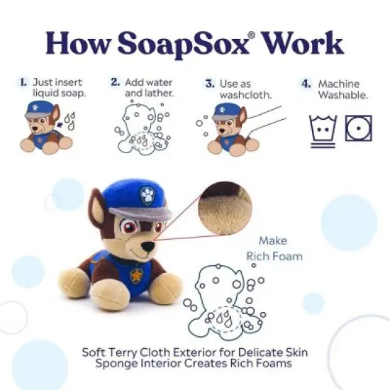SoapSox Paw Patrol Bath Sponge - Chase image {1}
