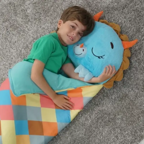Happy Nappers: Pillow & Sleepy Sack: Medium - Triceratops Timmy - 54 x 20", 2-In-1: Plush Dinosaur Opens Into Sleeping Bag, Soft, Play & Nap, Kids 3+ image {5}
