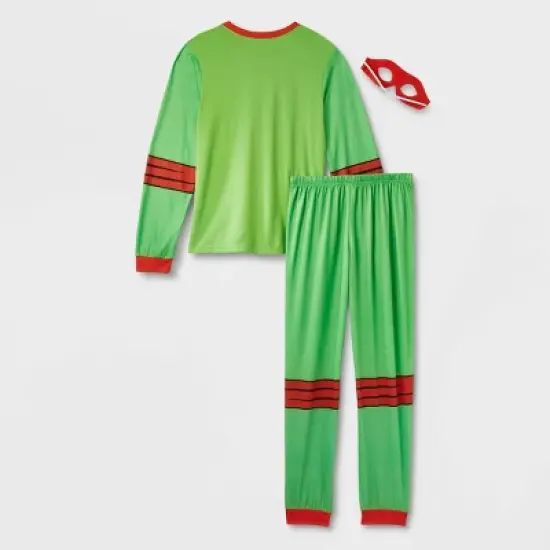 Adult Teenage Mutant Ninja Turtles Raphael Halloween Matching Family Pajama Set + Mask - Green image {2}
