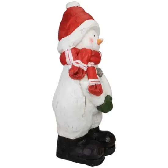 Northlight Standing Snowman Christmas Decoration - 17" - White and Red image {3}