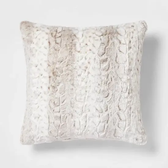 Snow Leopard Ombre Faux Fur Throw Pillow - Threshold&trade; image {4}