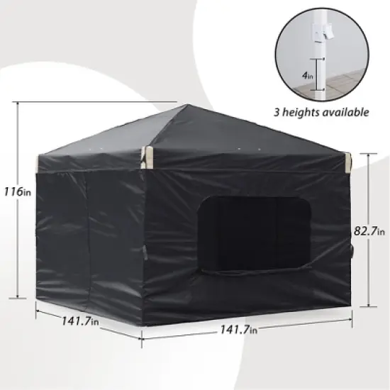 Aoodor Pop Up Canopy Tent with Removable Mesh Window Sidewalls, Portable Instant Shade Canopy with Roller Bag image {6}