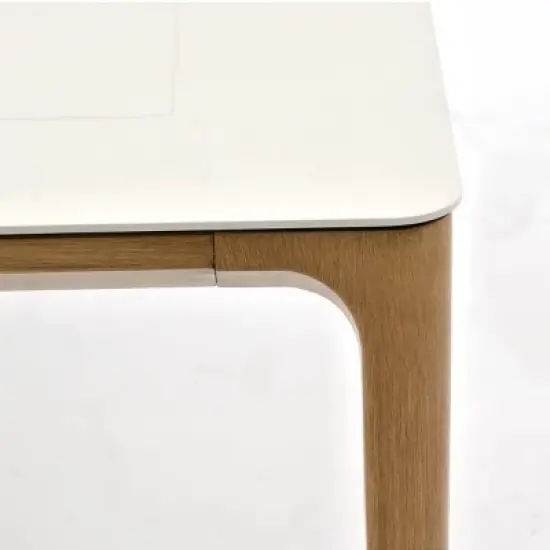 Minimalist Rectilinear Patio Group Engineered Wood Table + Architectural Frame Chairs w/ GridWeave Backrests image {8}