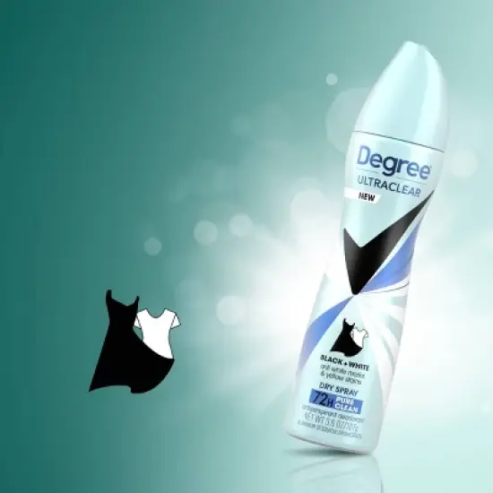 Degree Ultra Clear Black + White Pure Clean Antiperspirant & Deodorant Dry Spray - 3.8oz image {8}