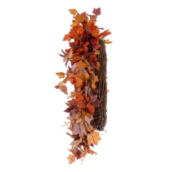 Vickerman 22" Artificial Orange Fall Maple Leaf Wreath. image {3}