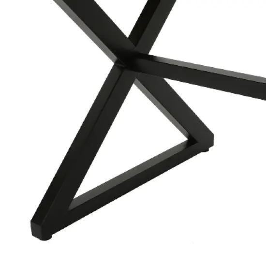 Christopher Knight Home Rolando Outdoor 70.5" Aluminum Dining Table with Sled Cross Base image {6}