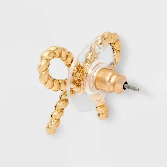 Simple Bow Earrings - A New Day&trade; Gold image {2}