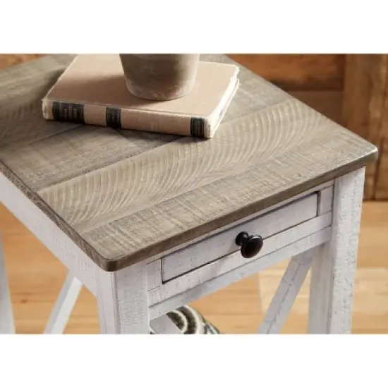 Adalane Side Table White/Gray - Signature Design by Ashley image {8}