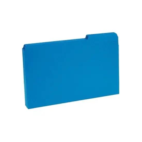 Staples Colored Top-Tab File Folders 3 Tab Blue Legal Size 100/Pack TR224568 image {2}
