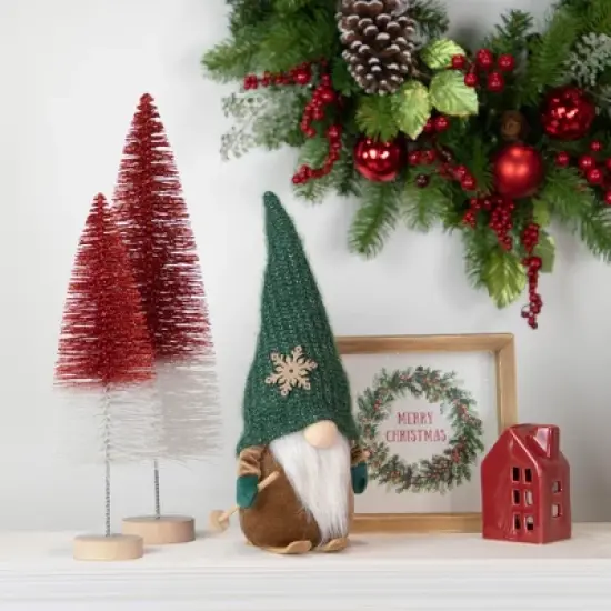 Northlight Skiing Gnome with Snowflake Knitted Hat Christmas Decoration - 12.5" image {1}