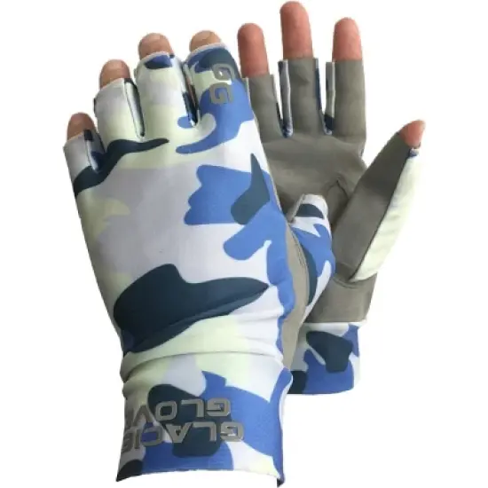 Glacier Glove Ascension Bay Fingerless Sun Gloves - Blue Camo image {2}
