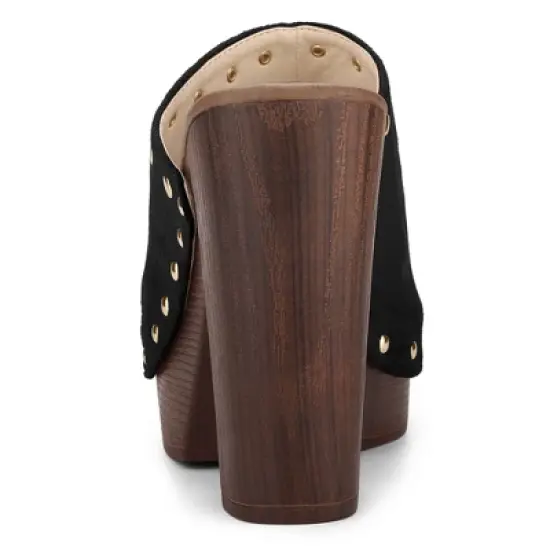 Allegra K Women's Open Toe Platform Block Slides Heel image {3}