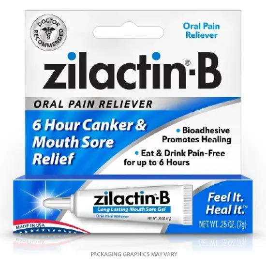 Zilactin-B Canker & Mouth Sore Gel 0.25 Oz image {6}