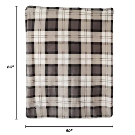 Pet Adobe Waterproof Pet Throw Blanket, Gray Plaid image {2}