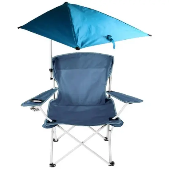 LakeForest "Ultimate Foldable Beach Chair with Detachable Umbrella and Adjustable Canopy &ndash; Perfect for Camping, Travel, and Poolside Relaxation!" Blue image {1}