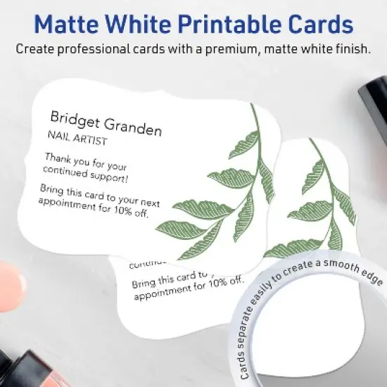 Avery Cards with Flourished Edges, 6" x 9", Matte White, 25ct image {1}