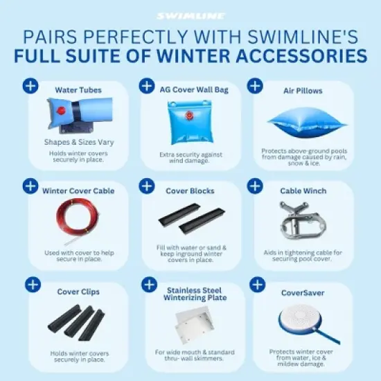 Swimline Hydrotools Leaf Net Heavy Duty Winter Leaf Net Pool Cover for 30 Ft Above Ground Swimming Pools, Oval Design, Black image {5}