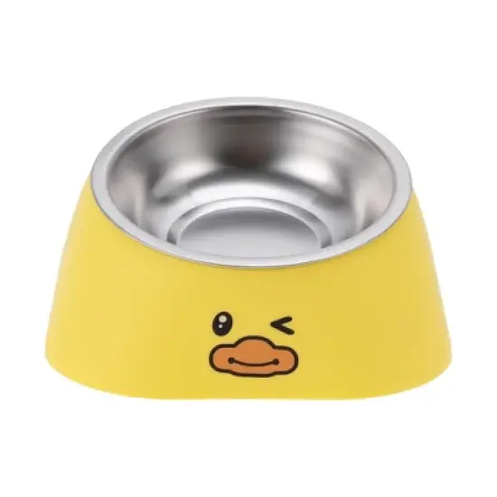 Unique Bargains Durable Dog Bowls Yellow 1 Pc image {4}