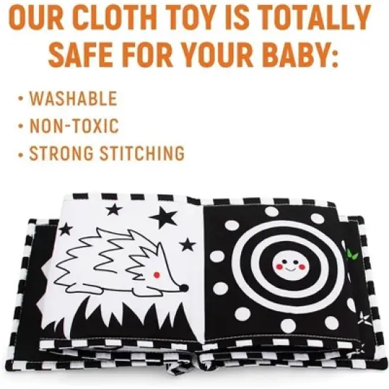 Black and White Baby Toys, Tummy Time High Contrast Newborn Toys 0-3 Months, Visual Stimulation Montessori Sensory Toy image {1}