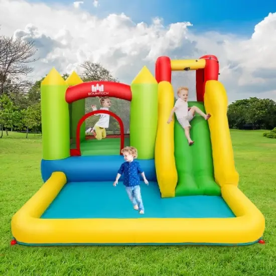 Costway Inflatable Bounce House Water Slide Jump Bouncer with Climbing Wall and Splash Pool Blower Excluded image {3}