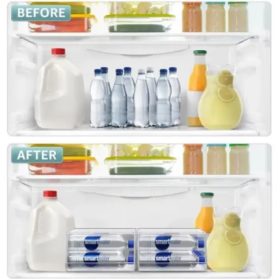 Sorbus Set of 2 Water Bottle Organizer Bins with Lids - Can and Bottle Holder Drink Dispenser - for Fridge, Pantry, Kitchen Organization and Storage image {4}