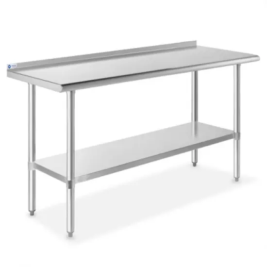 GRIDMANN Stainless Steel Tables with Backsplash and Undershelf, NSF Commercial Kitchen Work & Prep Tables for Restaurant and Home image {10}