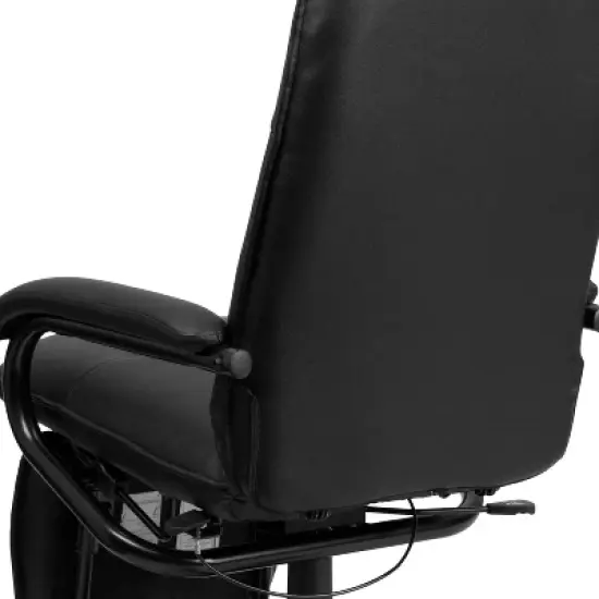 Flash Furniture High Back LeatherSoft Executive Reclining Ergonomic Swivel Office Chair with Arms image {7}