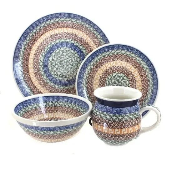 Blue Rose Polish Pottery Ceramika Artystyczna Dinnerware (4 PC) image {3}