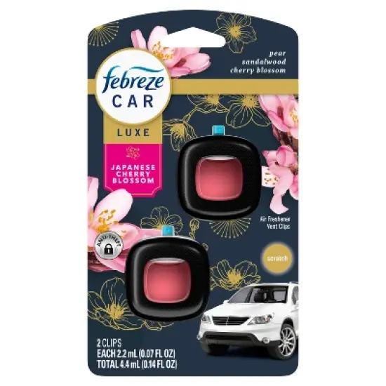 Febreze Car Air Freshener - Japanese Cherry Blossom - 0.14 fl oz/2pk image {1}