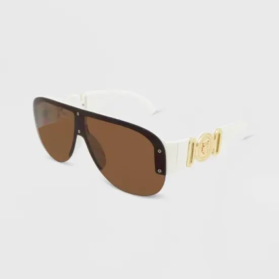 Women's Oversized Shield Sunglasses - Wild Fable&trade; Ivory image {1}