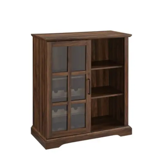 Tavern Modern Transitional Sliding Window Pane Door Bar Cabinet - Saracina Home image {4}