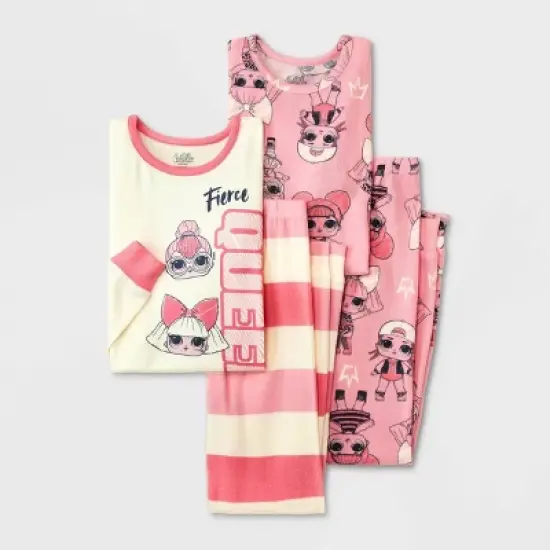 Girls' L.O.L. Surprise! Snug Fit 4pc Pajama Set - Pink image {3}