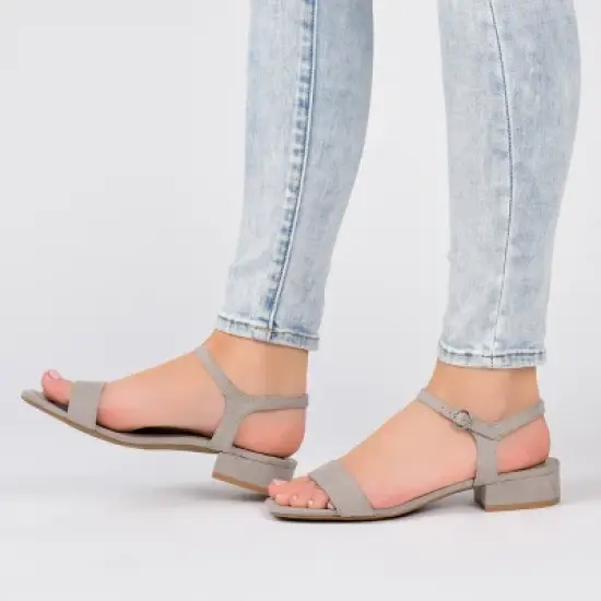 Journee Collection Womens Beyla Open Square Toe Low Block Heel Sandals image {8}