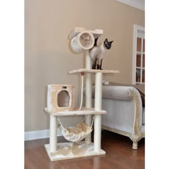 Armarkat 62" Real Wood Cat Tree With Scratch posts, Hammock for Cats And Kittens A6202 image {5}