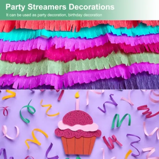 Unique Bargains Light Purple Durable Soft Flexible Crepe Paper 8.2ft x 20 Inch Light Purple 2 Pcs image {4}