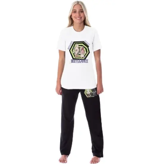 Beetlejuice Womens' Chibi Maitlands Sleep Pajama Set Shirt and Pants Multicolored image {3}