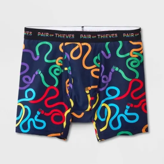 Pair of Thieves Men's Colorful Lines Super Fit Boxer Briefs - Blue image {4}