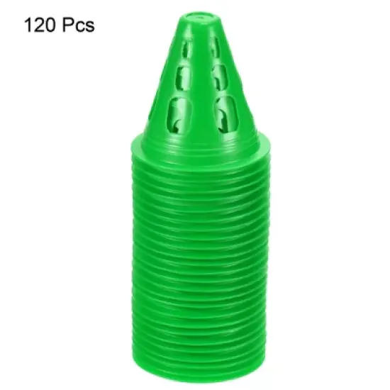 Unique Bargains Football Roller Skating Sports Training Flat Bottom Agility Cones 120 Pcs image {2}