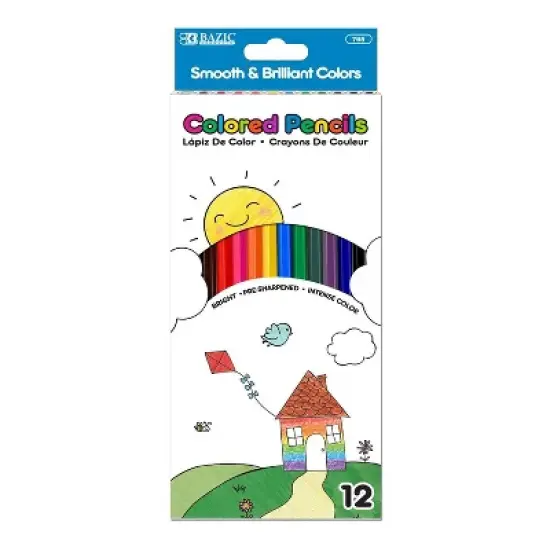 BAZIC Products&reg; Colored Pencils, 12 Per Pack, 12 Packs image {1}