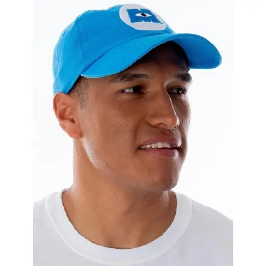 Disney Monsters Inc. Embroidered Logo Hat Adjustable Strap Baseball Cap Blue image {1}
