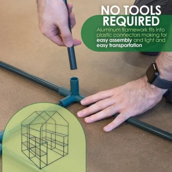 Garden Elements Plastic Indoor/Outdoor Standing Greenhouse, Unvented, Clear, Large, 77" image {4}