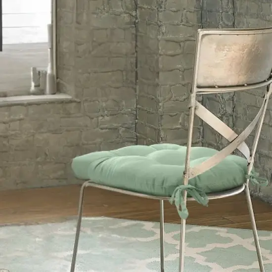 Habitat Tufted Ultra Soft Comfortable Chair Pad Pack of 2 Each 15" X 15" Aqua image {5}