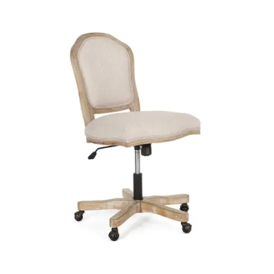 Scilley French Country Upholstered Swivel Office Chair - Christopher Knight Home image {2}