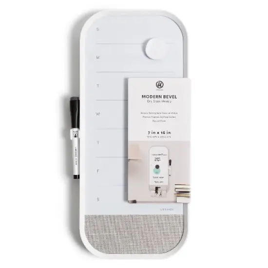 U Brands 7"x16" Modern Bevel Dry Erase Weekly Planner with Marker image {5}